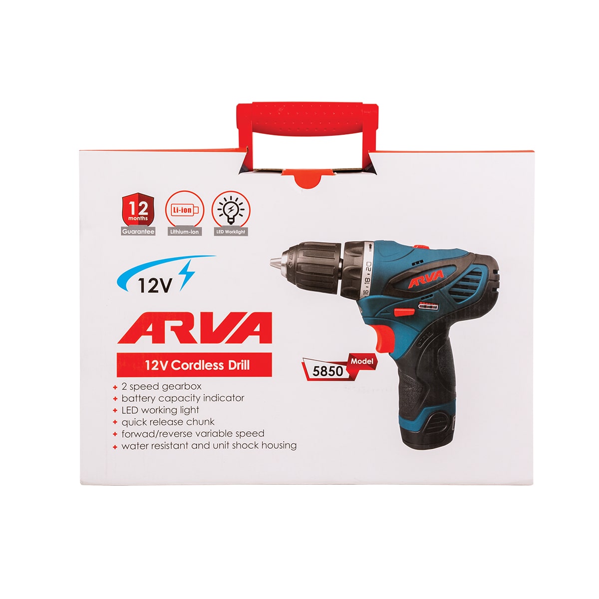 دریل پیچ گوشتی شارژی 12 ولت آروا مدل 5850 - Image 6